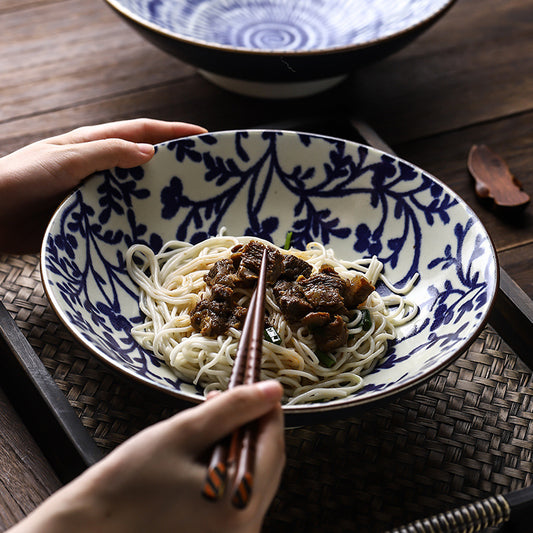 Elegant Underglaze Ceramic Bowl